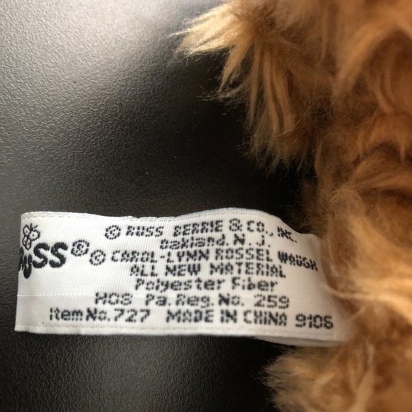 Russ Berrie "Gregory" Bear Created by Carol-Lynn Rossel Waugh Fuzzy Tan 7" - Picture 8 of 10